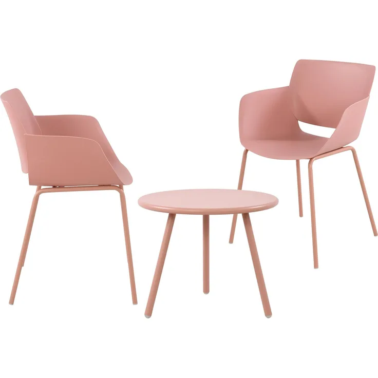 CLP Sitzgruppe Minota Set Tisch Minot Stühle Alpena wetterfest und UV-beständig,pink 2 Stühle