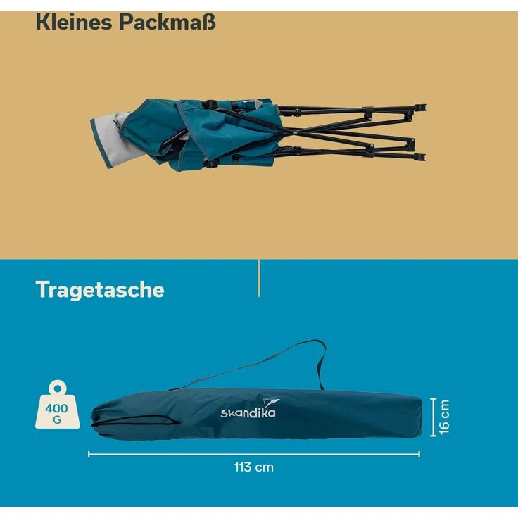 Skandika Campingstuhl, Faltstuhl mit Getränkehalter, Tragetasche und Breiten Armlehnen – Bild 7