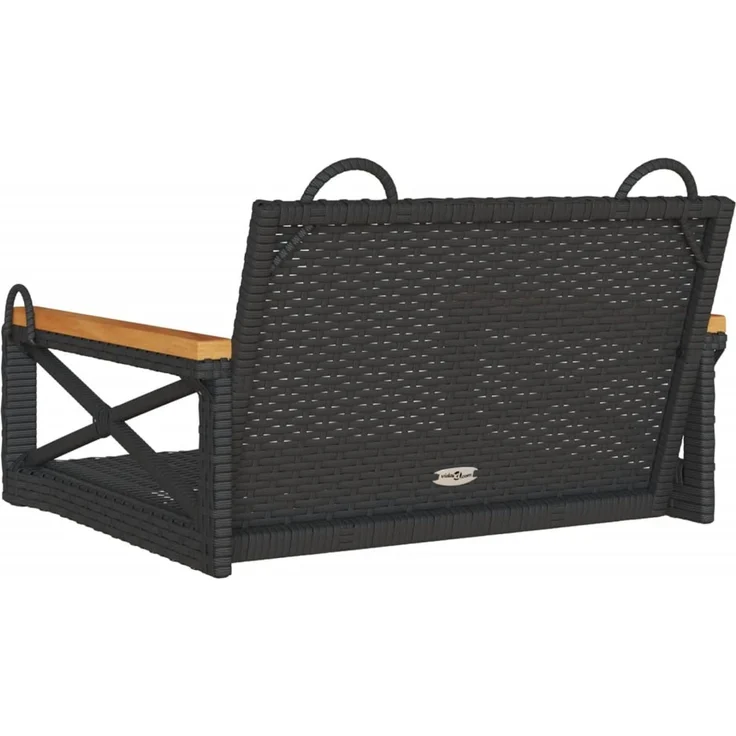 vidaXL Hängesessel Schwarz 63x62x40 cm Poly Rattan 368170 – Bild 6