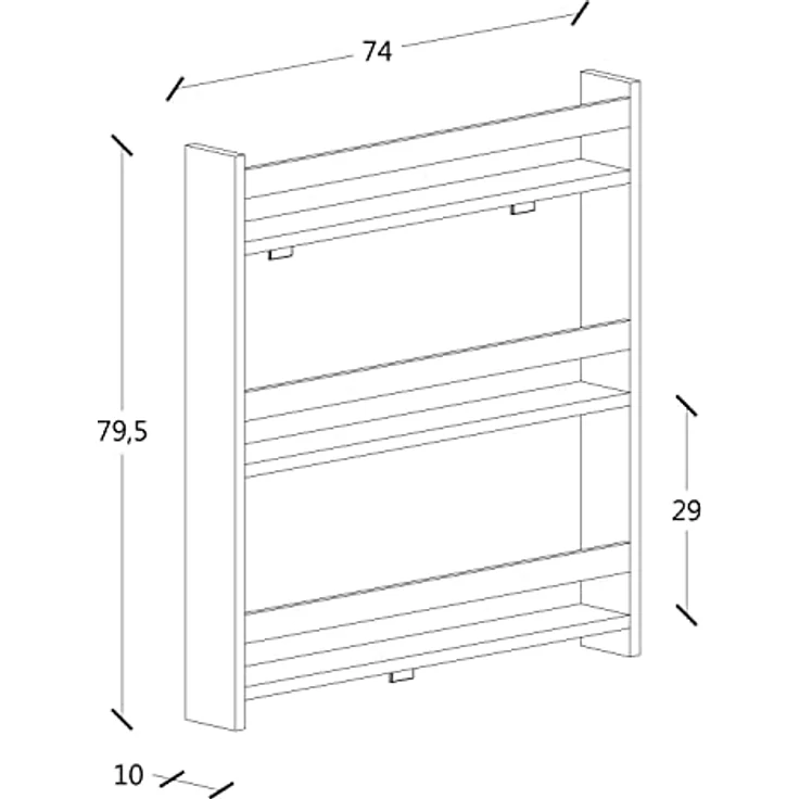 MID.YOU Mid.you Regal, Honigeiche, hängend, 70x80x10 cm, erhältlich in verschiedenen Holzdekoren – Bild 5