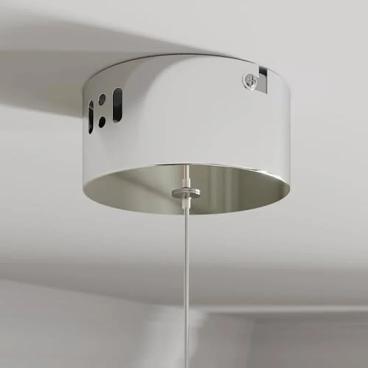 Lucande LED-Pendellampe Hayley, Ø 9 cm, einflammig, chromfarben, Blasenglas, moderne Lichtverteilung – Bild 5