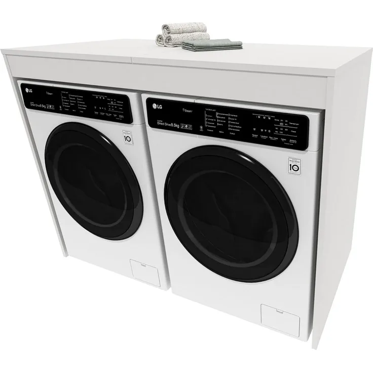Raumhirsch Furniture Waschmaschinenumbauschrank Waschmaschinenschrank für Waschmaschine & Wäschetrockner (7 Farben lieferbar) für zwei Geräte geeignet