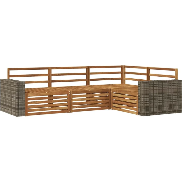 vidaXL Outdoor-Sofagarnitur 4 stk. 4-Sitzer Natur Massivholz Akazie 3383307 – Bild 2