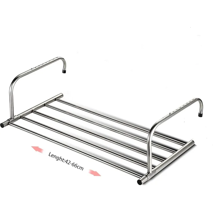 LA CUTE Heizungs- und Balkonwäschetrockner Wäscheständer ausziehbar, Edelstahl, platzsparend, flexibel. 42-66cm, Ausziehbarer Edelstahl-Wäscheständer, flexibel, platzsparend, stabil.