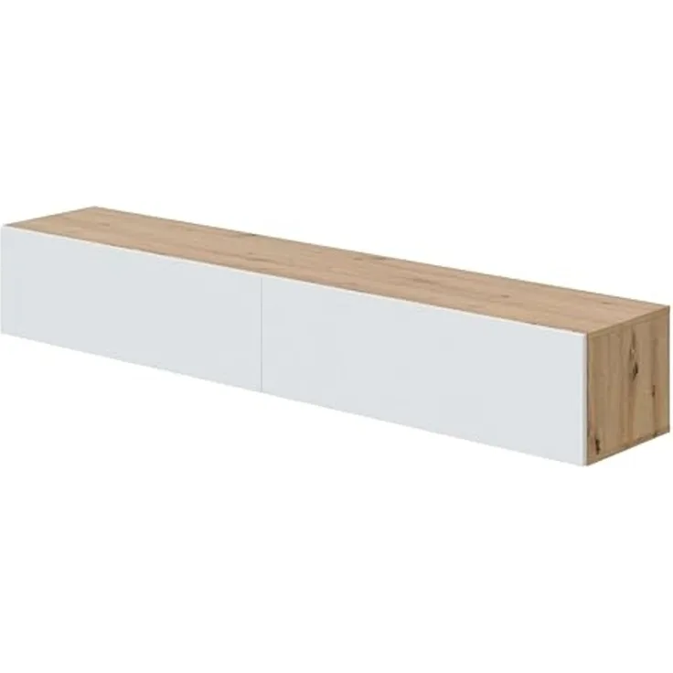 Habitdesign Kaway TV-Möbel für Esszimmer, Nodi-Eiche und Weiß, 35 x 180 x 28 cm