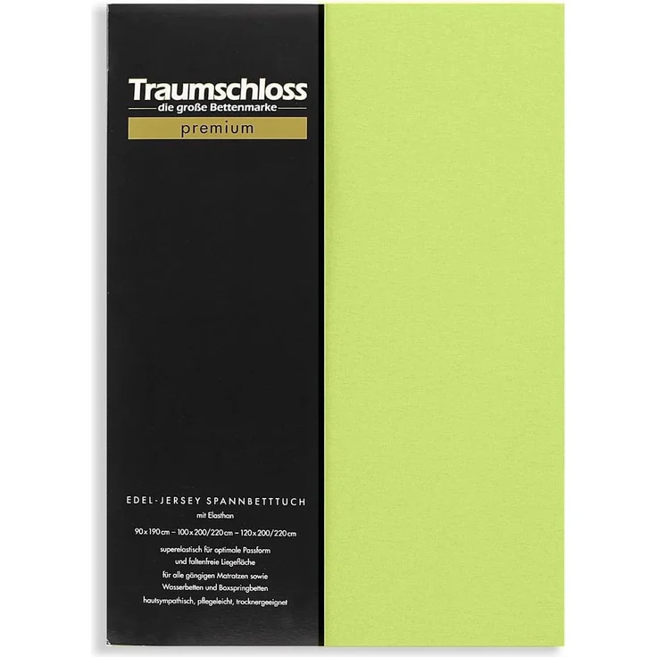 Traumschloss Spannbettlaken Premium, Jersey, Gummizug: rundum, (1 Stück), 165g/m², 95% gekämmte Mako Baumwolle, 5% Elasthan – Bild 1
