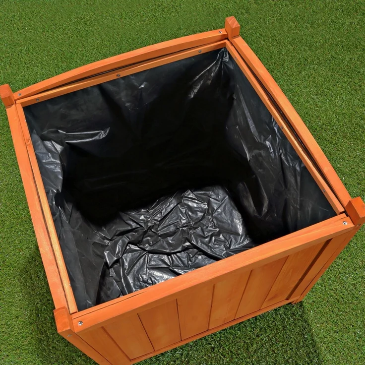 2x 50cm Garten Blumenkübel aus Holz Pflanzkasten Blumentrog Übertopf eckig NEU – Bild 4