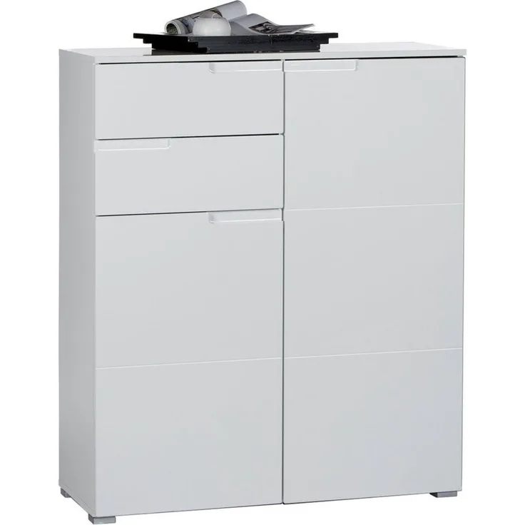 Kommode >Suzette< in Weiß aus MDF - 100x119x40cm (BxHxT)