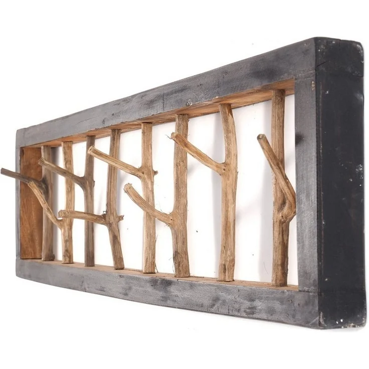 DESIGN DELIGHTS Wandgarderobe WANDGARDEROBE TREIBHOLZ UNIKAT, 80x22cm (BxH), Garderobe, Hakenleiste – Bild 3