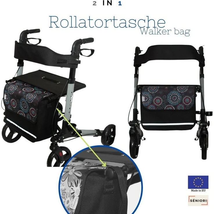 Seniori Aufbewahrungstasche SENIORI Rollator / Rollstuhl Tasche Rollatortasche Rollstuhltasche, 1. Kreise_Classic – Bild 3