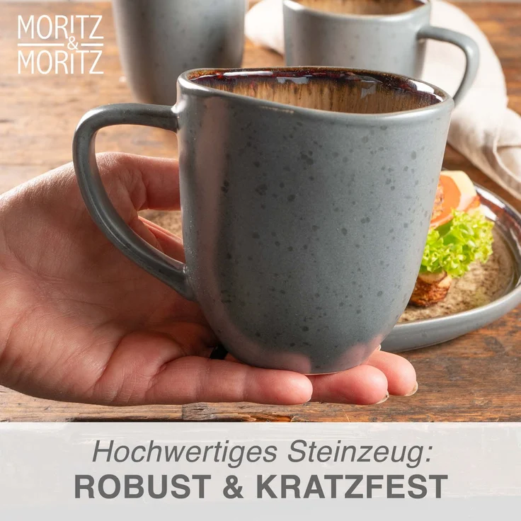 Moritz & Moritz ORGANIC 6tlg. reaktiv amber Tassen Set – Bild 6