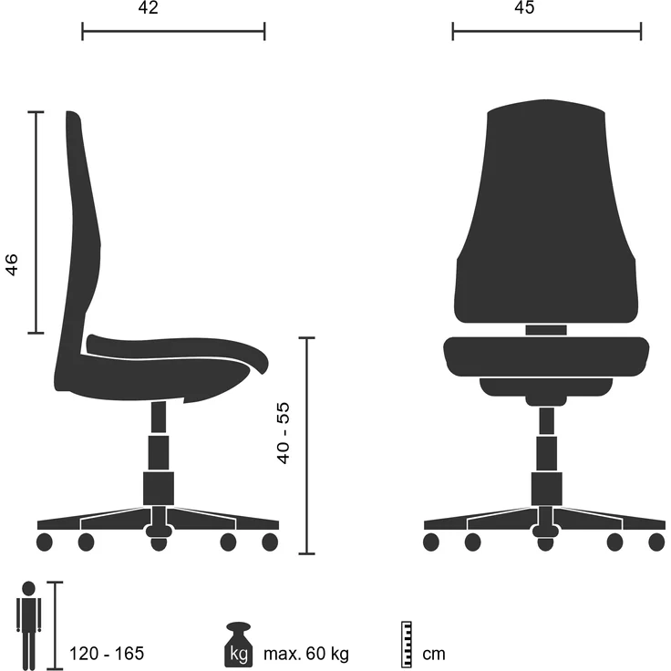 hjh OFFICE 634120 Kinder Schreibtischstuhl KIDDY GTI-2 Stoff Schwarz/Grau ergonomischer Jugenddrehstuhl höhenverstellbar – Bild 10