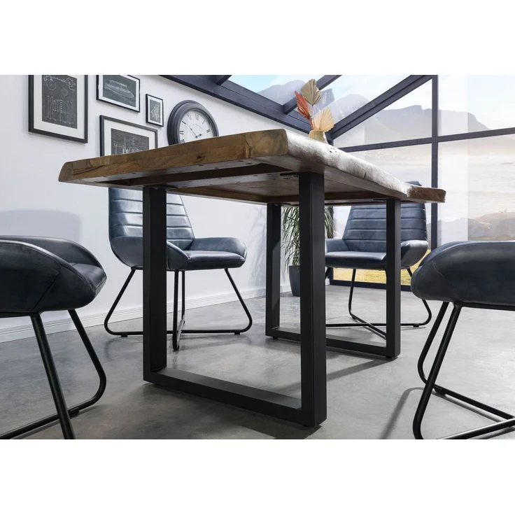 Baumtisch Mango 140x90x77 natur lackiert / U-Beine anthrazit matt FREEFORM 5 – Bild 3
