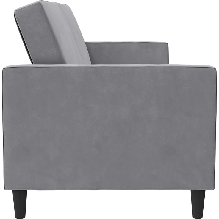 Schlafsofa >Palermo< in Grau, Samt - 207x86x86cm (BxHxT) – Bild 4