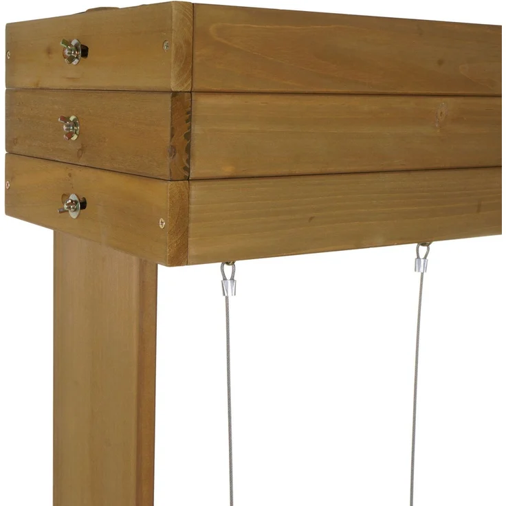 Hochbeet HWC-L72, Pflanzkasten Rankhilfe Pflanzkübel Blumenkasten, 145x85x50cm Outdoor Tanne Holz FSC®, braun – Bild 4