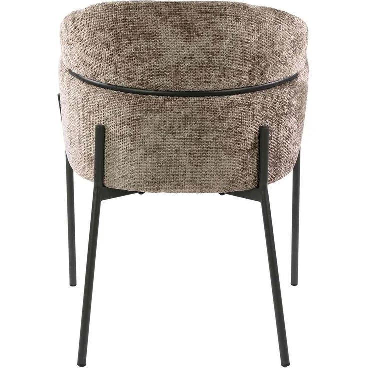 Armstuhl Vura 2er-Set mit Chenille-Bezug und Metallgestell, Champagne – Bild 7