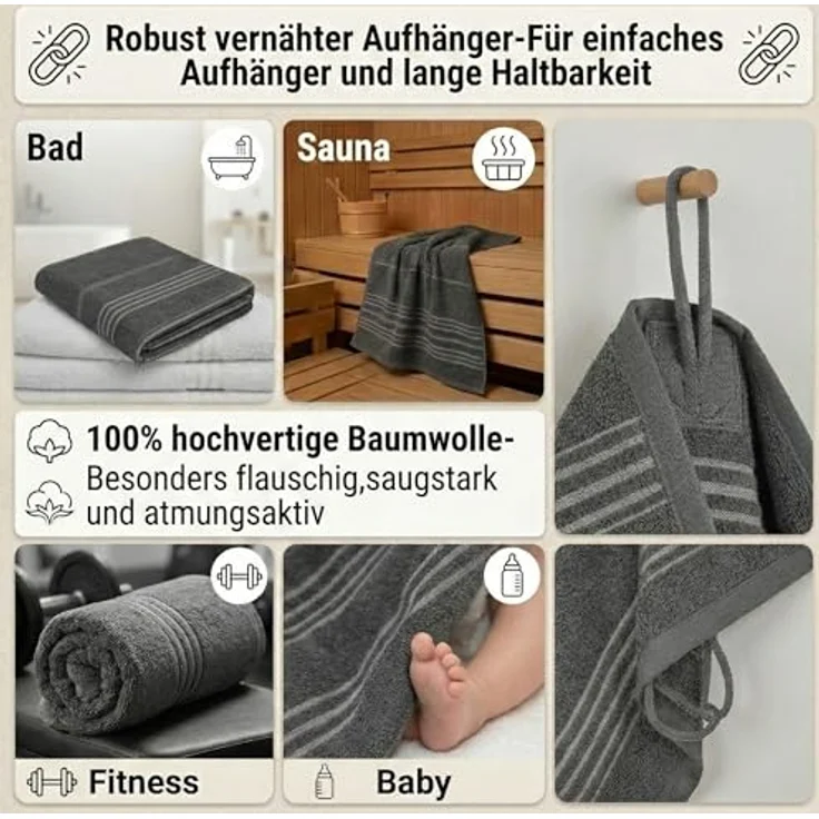Betz Strandtuch Betz XXL Badetuch LINES Saunahandtuch Liegetuch 90x180 cm, 100% Baumwolle – Bild 3
