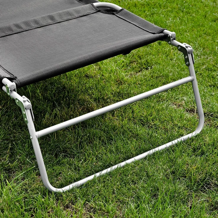 SoBuy OGS35-SCH Sonnenliege, Textilgewebe, Lackiert, Schwarz, 149 x 29 x 62 cm – Bild 8