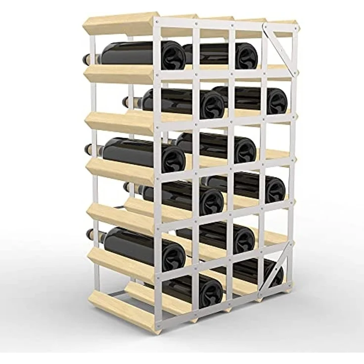 Todeco - Weinregal Flaschenregal Weinständer Weinhalter Weinregal Holz für 30, Natürliches Holz – Bild 7