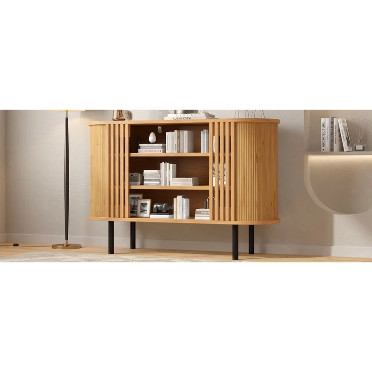 ZUBALIYA Sideboard 120x40x80 cm, aus MDF / Spanplatte, Natur – Bild 23