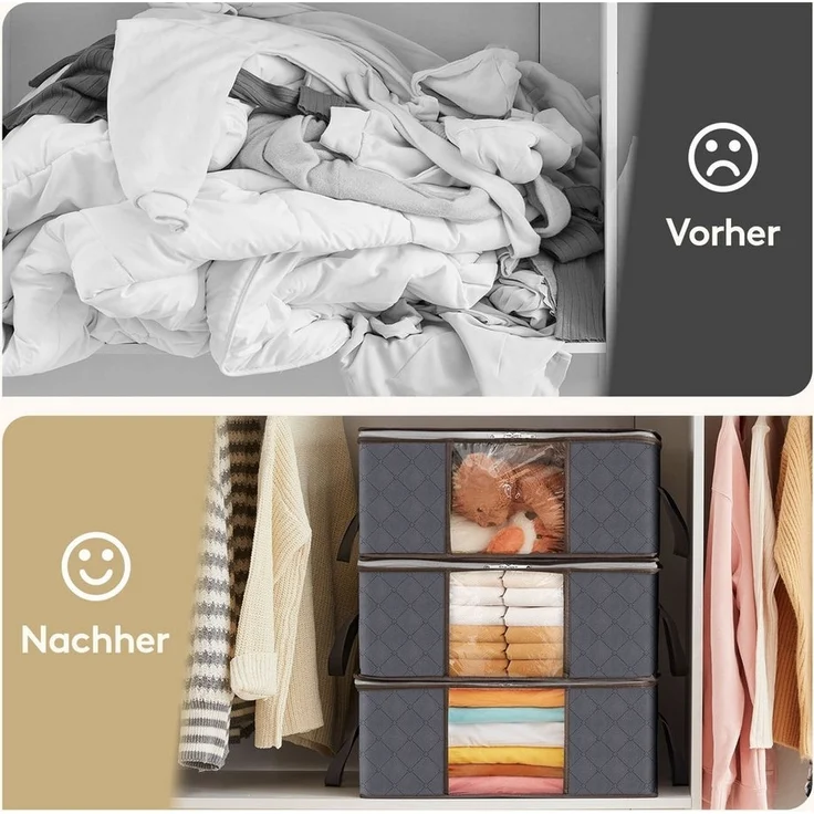 Lifewit Aufbewahrungsdose Aufbewahrungsbox mit Deckel, Kleiderschrank Organizer (8 St) – Bild 2