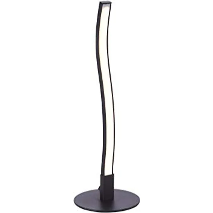 JUST LIGHT LED Tischleuchte WAVE, Schwarz, warmweißes Licht, Schnurschalter, 2,8 W, 170 Lumen, 3000 K, für Wohnzimmer, Esszimmer, Schlafzimmer, Flur