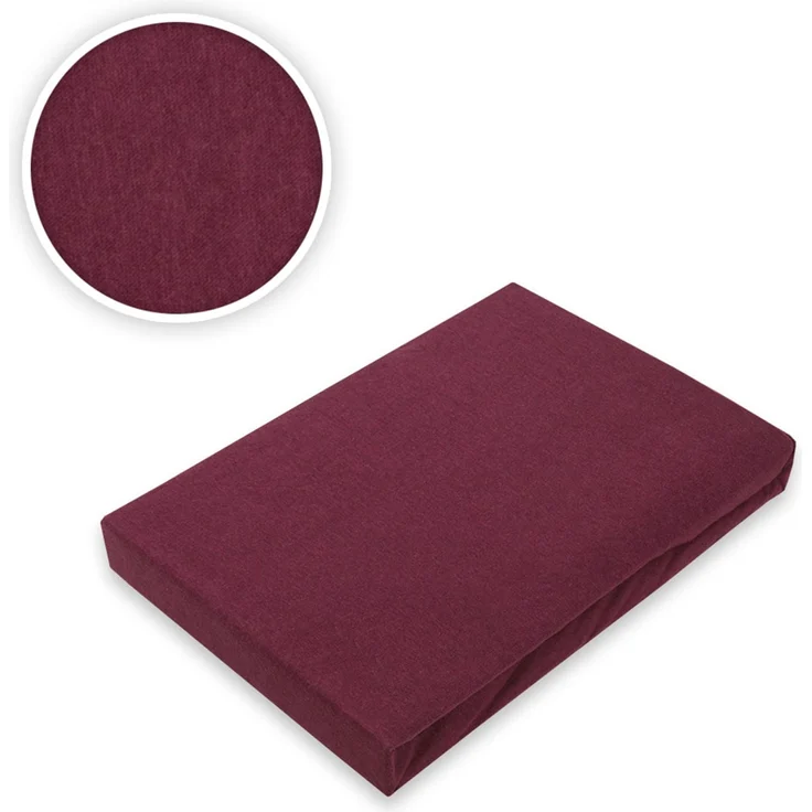 Microfaser Marke Spannbettlaken 90 - 100 x 200 cm + 30 cm Bordeaux – Bild 2