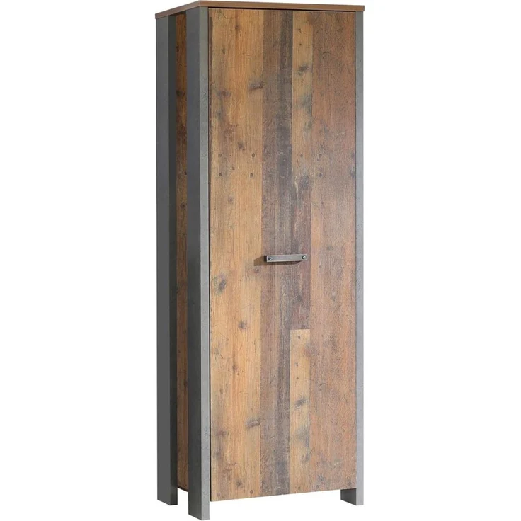 FORTE Clif Kleiderschrank, Holzwerkstoff, Grau/Braun, 67 x 201,5 x 41,6 cm – Bild 1