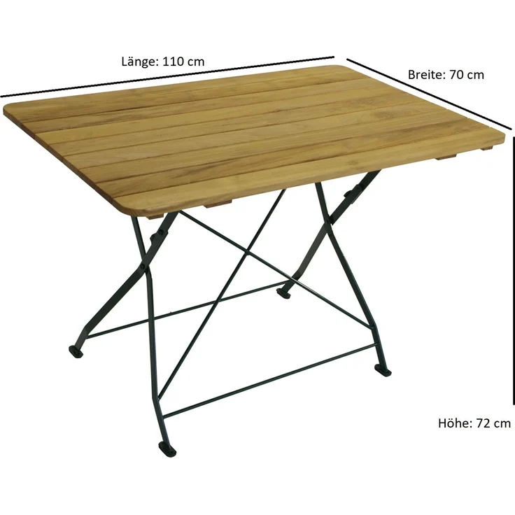 DEGAMO PASSAU Garnitur 5-teilig, Metall + Robinie, grün/natur, Tisch 70x110cm – Bild 5