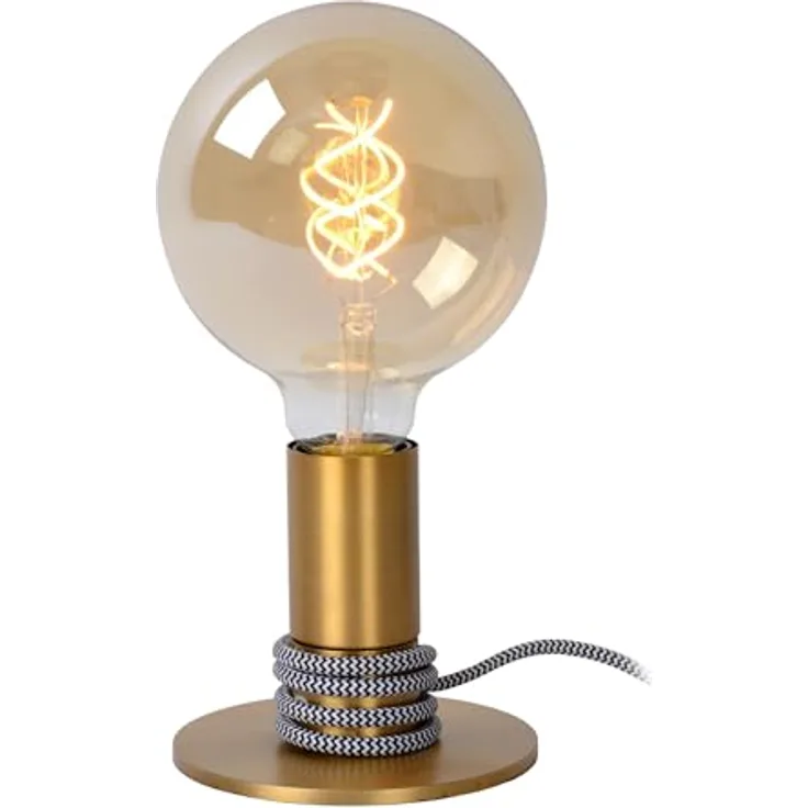 Lucide 45576/01/02, Nachttischlampe mit textiler Schnur, höhenverstellbar, retro Design