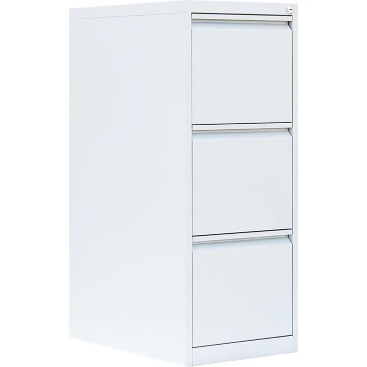 Stahl Büro Hängeregistratur Schrank Bürocontainer 101 x 40 x 62 cm (HxBxT) mit 3 Schüben, einbahnig Weiß 560317
