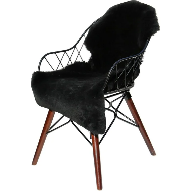 Lammfell geschoren Schwarz Farbe: Schwarz | Größe: 90-100 – Bild 5