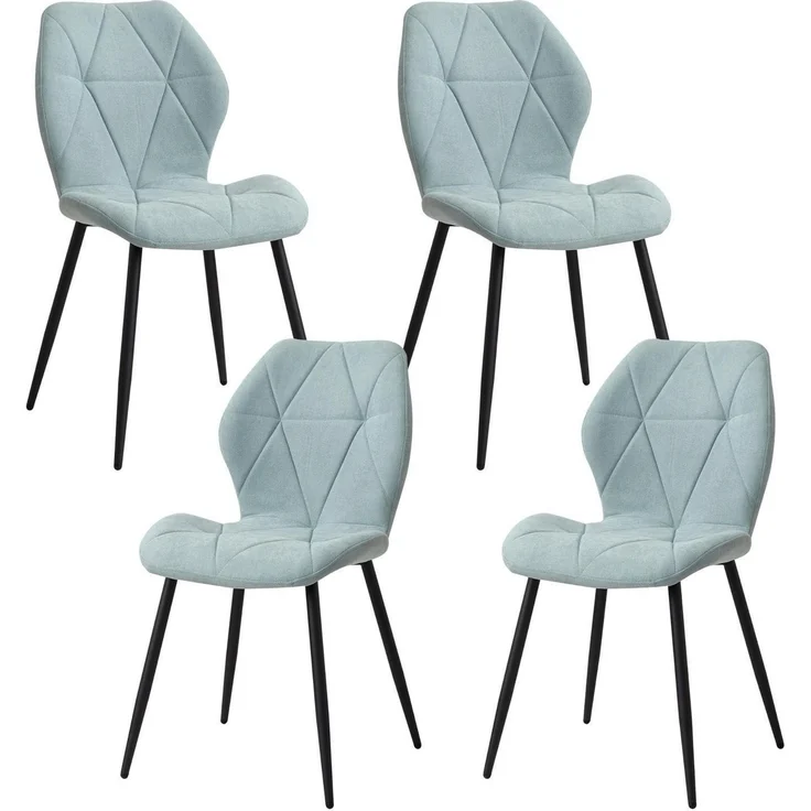 Esszimmerstühle 4erSet Metallbeine Stoffkissen Mintgrün 4er set – Bild 1