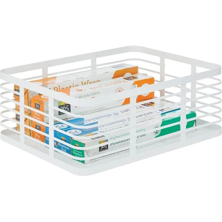 mDesign Drahtkorb Gitterbox Aufbewahrung Organizer 6er Set Metall Weiß – Bild 7