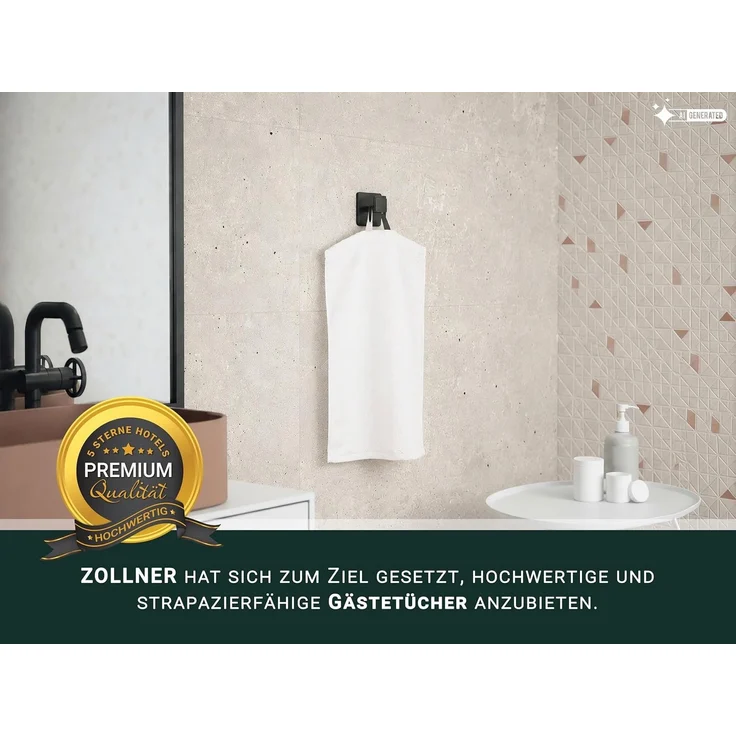 ZOLLNER 10er Set Gästetücher, 100% Baumwolle, 30x50 cm, weiß – Bild 5