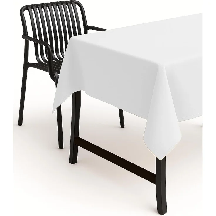 texpot Tischdecke 135x200 cm Weiß Leinenoptik Lotuseffekt Fleckschutz Bügelfrei Tischtuch