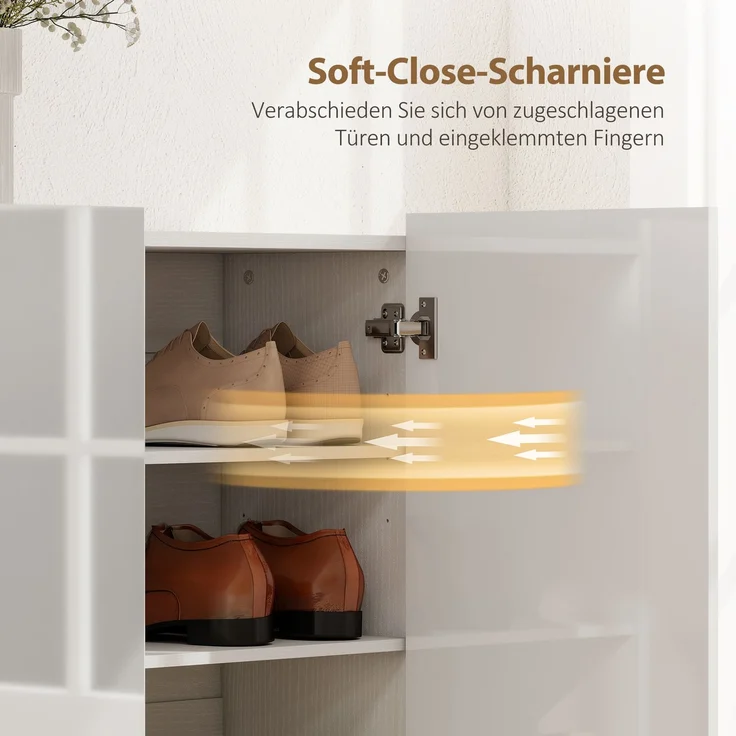 HOMCOM Schuhschrank, MDF, Weiß, 106,4L x 34B x 108,5H cm – Bild 6
