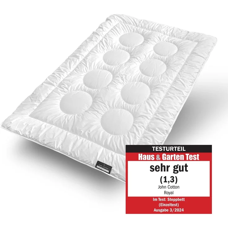 John Cotton Microfaserbettdecke Royal, Bettdecken für Sommer und Winter, Füllung: aus voluminöser und flauschiger Polyester, Bezug: Microfaser, 100% Polyester, Bettdecke 135x200 cm, 155x220cm, hochwertige Qualität – Bild 1