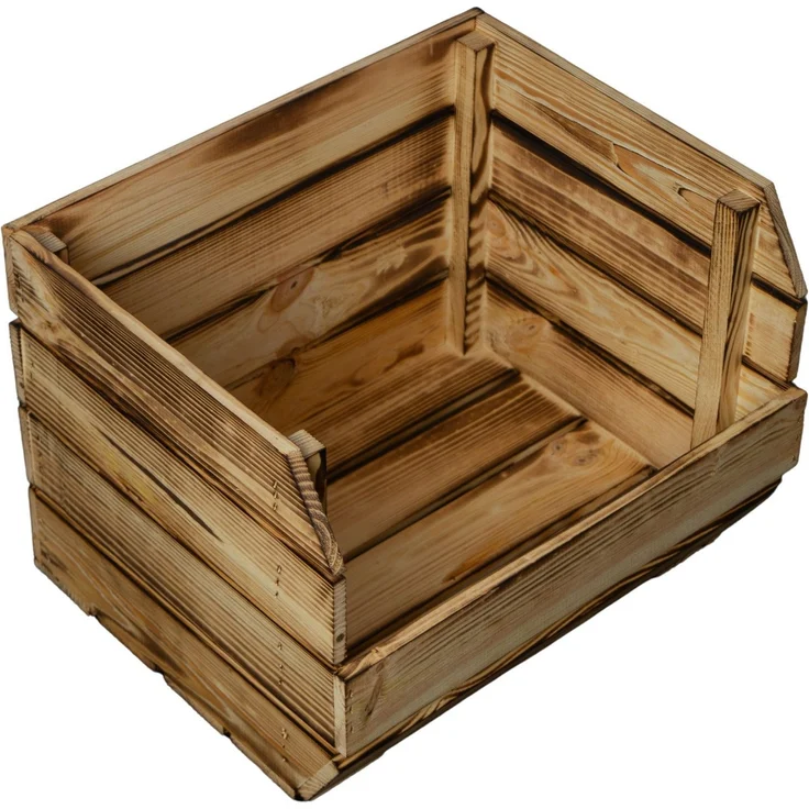 Kistenkolli Altes Land Allzweckkiste Küchenregal 40x33x30 cm in geflammt Gemüsekiste Obsthorde Gemüsekorb (Spar-Set, 1er Set) – Bild 2