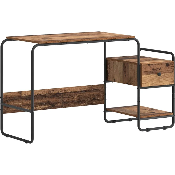 vidaXL Schreibtisch mit Stauraum Altholz 131,5 x 50 x 75,5 cm 8008048 – Bild 2