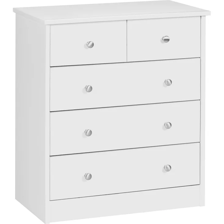 Design Holz-Kommode PURE 60 x 70 x 35 cm mit 5 Schubladen | Mehrzweckanrichte flach für Flur | Modernes Sideboard zeitlose Anrichte