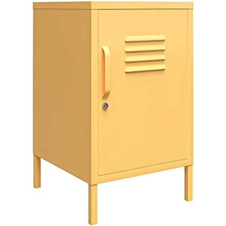 DHP Furniture Dorel Home Novogratz Cache Beistelltisch mit Schließfach, Metall, Gelb, Einheitsgröße