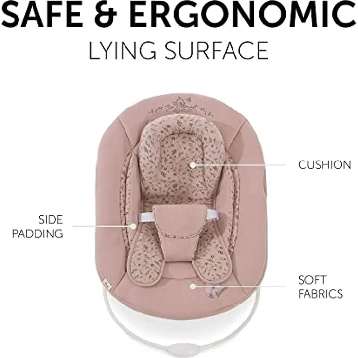 Hauck Babywippe Alpha Bouncer 2in1 kompatibel mit Hauck Hochstuhl Alpha+ und Beta+, Baby Wippe für Neugeborene ab Geburt bis 13 kg, mit Sitzverkleinerer, Shaukelfunktion, Bambi Rosa – Bild 5