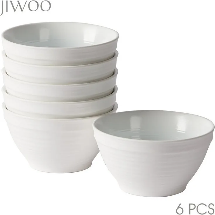 JIWOO Müslischale 6er Ø11,8cm, Frühstückschalen Eisschale Dessertschalen Obstschale, Keramik, (Schaleset, 6-tlg), Porzellan Hochwertiges Schalen Cyan Mikrowellenofen Spülmaschine