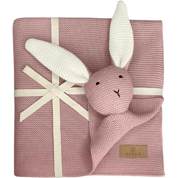Babydecke DIKOS® Babydecke SCHMUSE-HASE Baby Geschenk Mädchen Junge Geschenkset, DIKOS, Geschenk zur Geburt, PREMIUM Qualität, 100 % BIO Baumwolle, nachhaltig – Bild 1