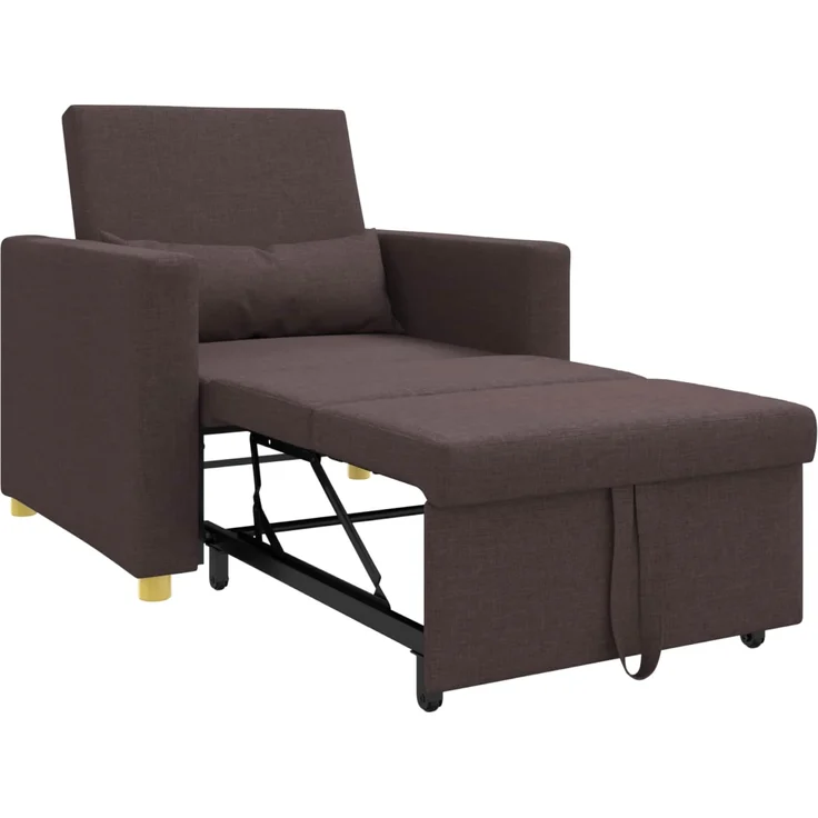 vidaXL Ausziehbare Schlafcouch Einzel Dunkelbraun 90 x 165 x 87 cm 42002688 – Bild 3