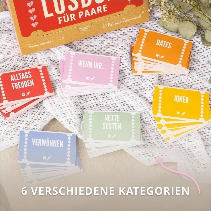 Amari Geschenkbox AMARI ® Gutscheinbox für Paare - 50 Gutschein Lose Verwöhnmomente – Bild 3