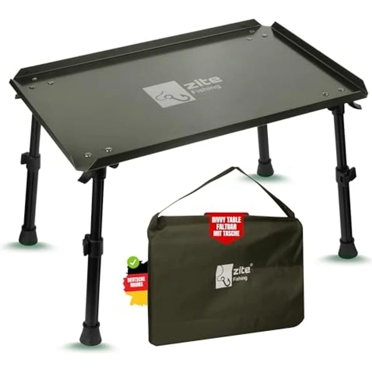 Zite Klapptisch Großer Bivvy Table Angeltisch mit Tasche für Karpfenangeln & Mehr – Bild 1
