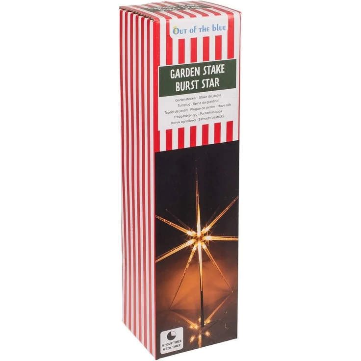 Out of the Blue LED Dekolicht LED Gartenstecker Stern warmweiß 14 LEDs Timer Batteriebetrieb IP44, Timerfunktion, Ein-/Ausschalter, LED, mit 6-Std. Timer, IP44, 14 LEDs – Bild 3