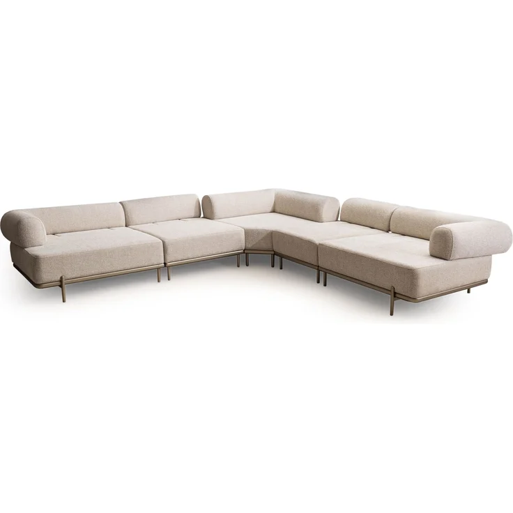Ecksofa "Norella" mit Hocker-Beige – Bild 12